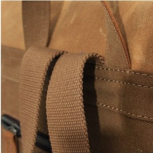 KP3  VINTAGE TAR III™ Rucksack Canvas mit Leder Damen / Herren  - dunkelgrau 17"